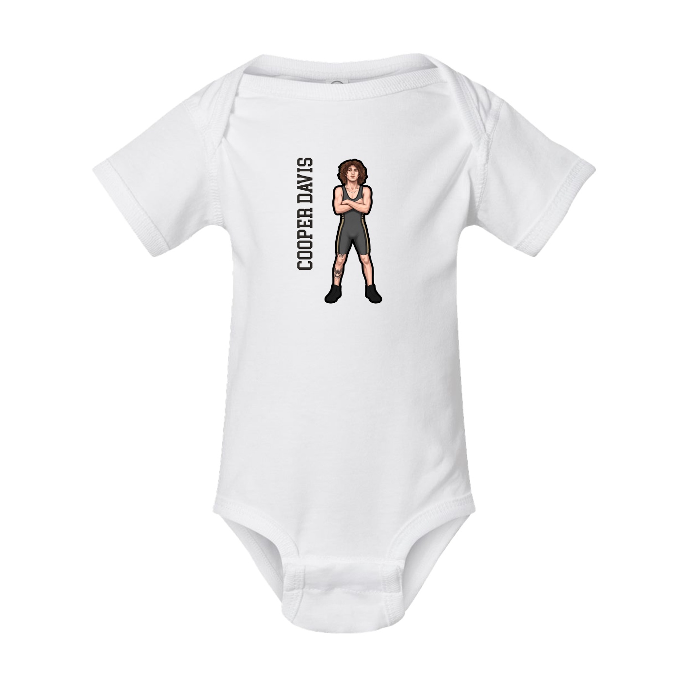 Baby Onesie — Name Vertical in White