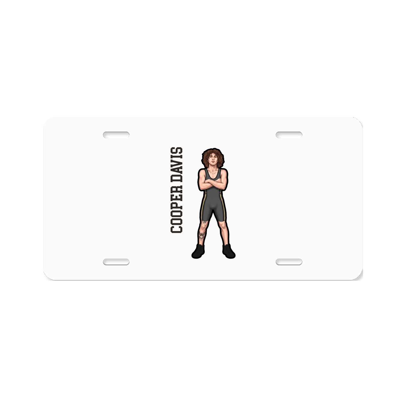 License Plate — Name Vertical in Classic