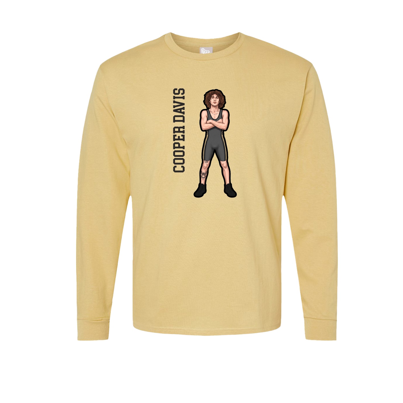 Long Sleeve Tee — Name Vertical in Vegas Gold