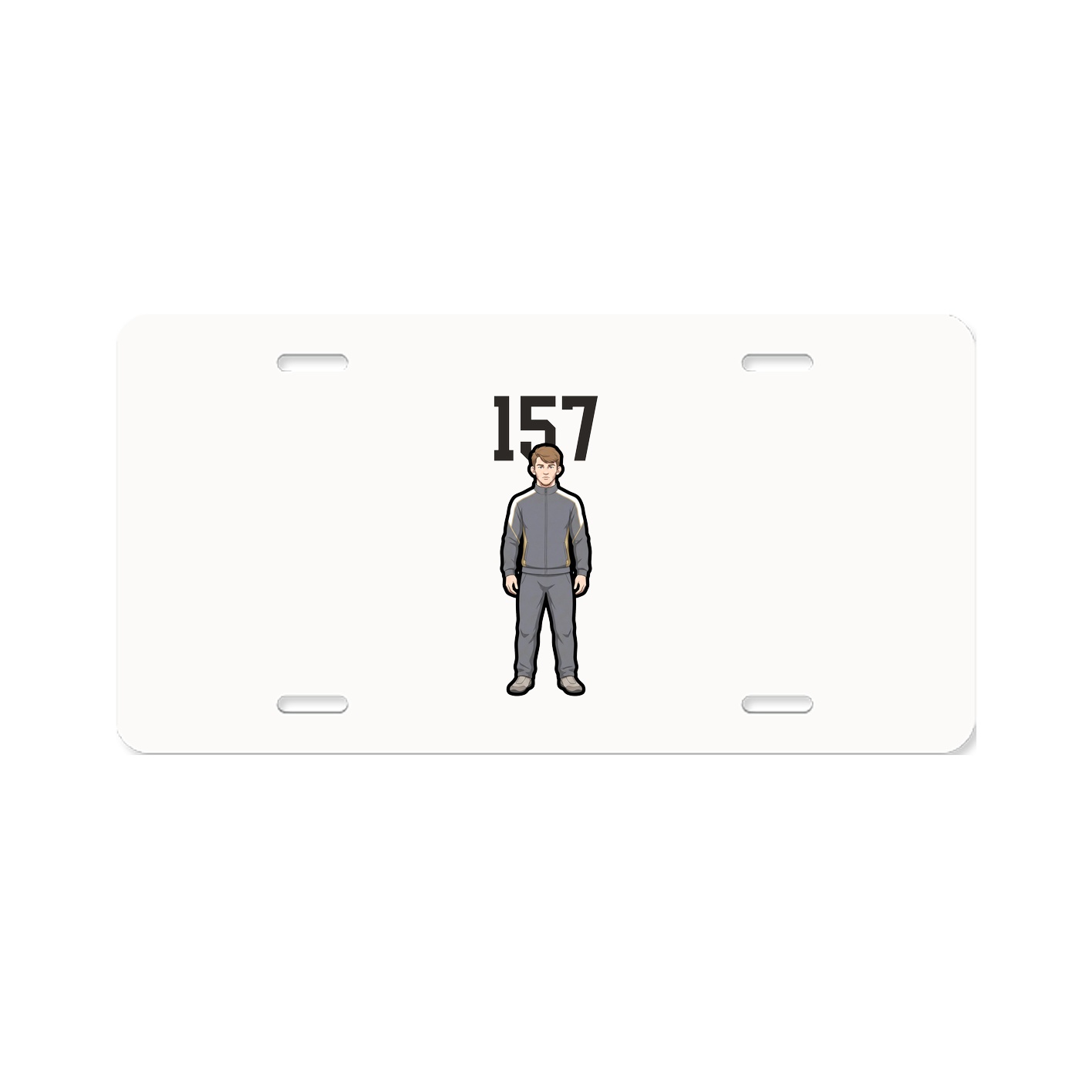 License Plate — Number Top in Classic