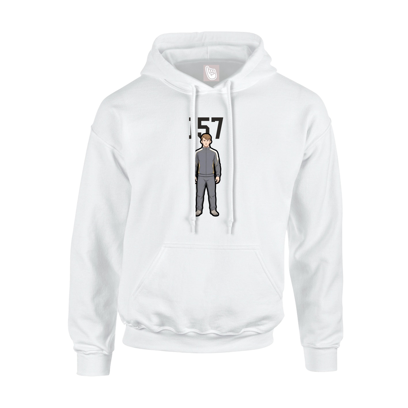 Hoodie — Number Top in White