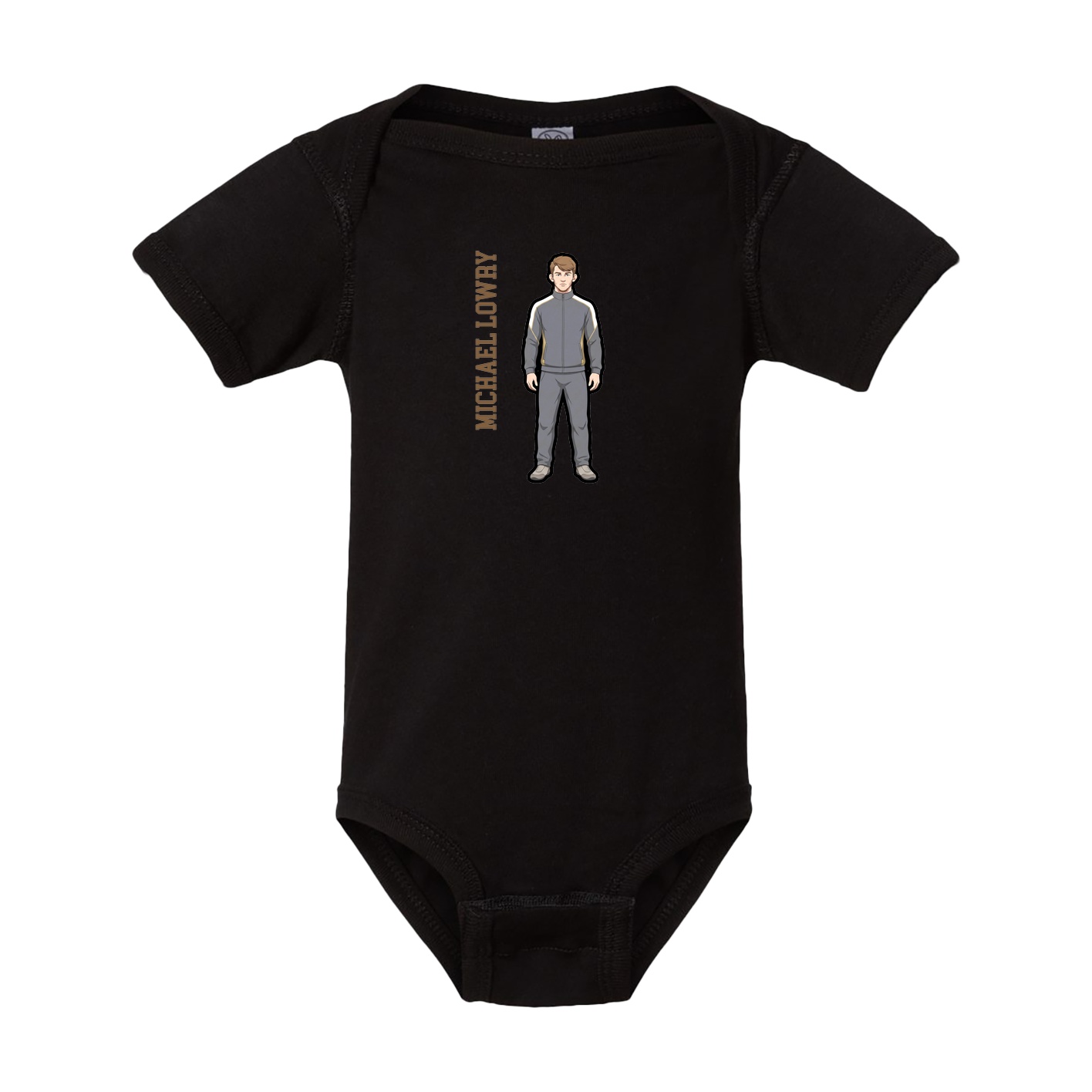Baby Onesie — Name Vertical in Black