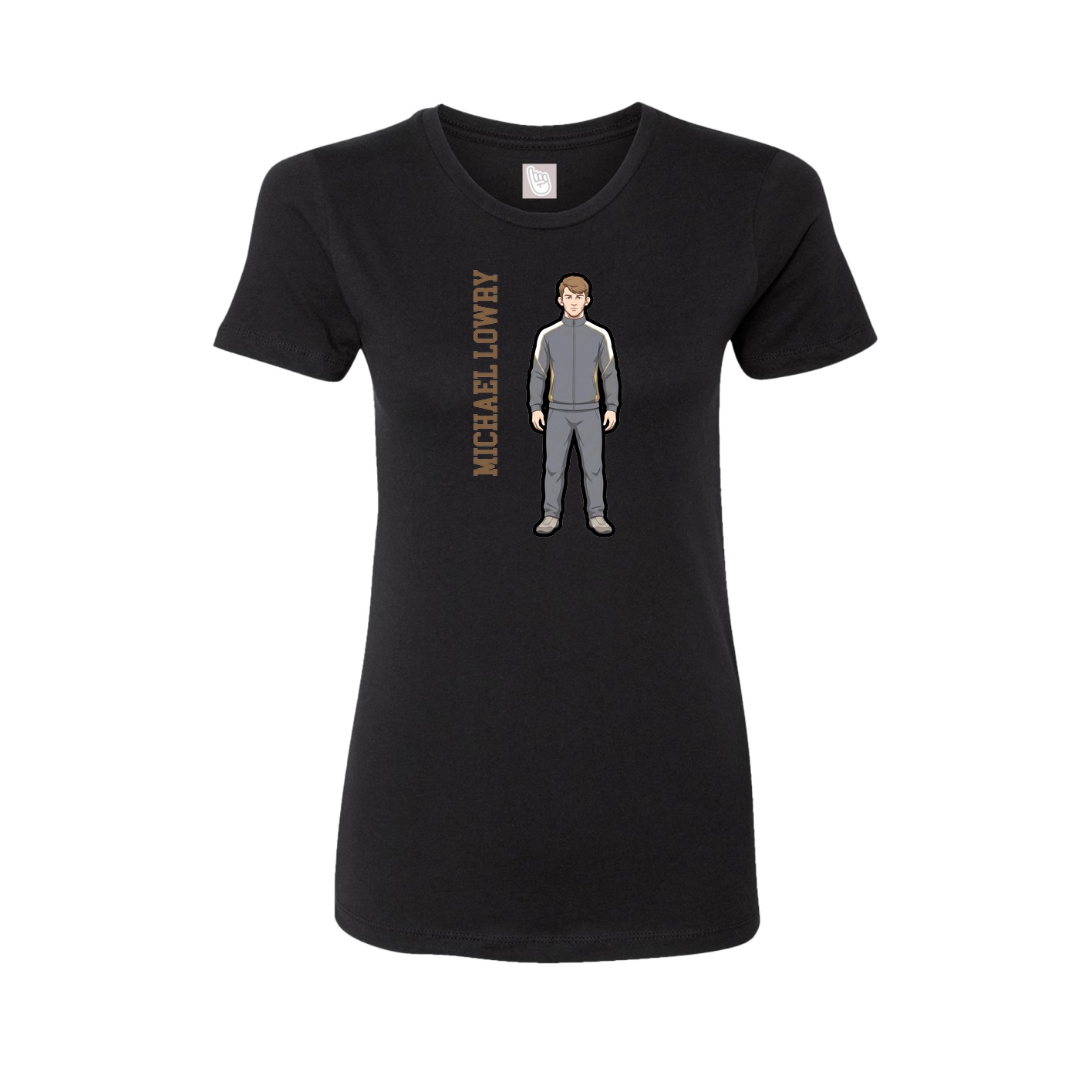 Fitted Women's Tee — Name Vertical in Black