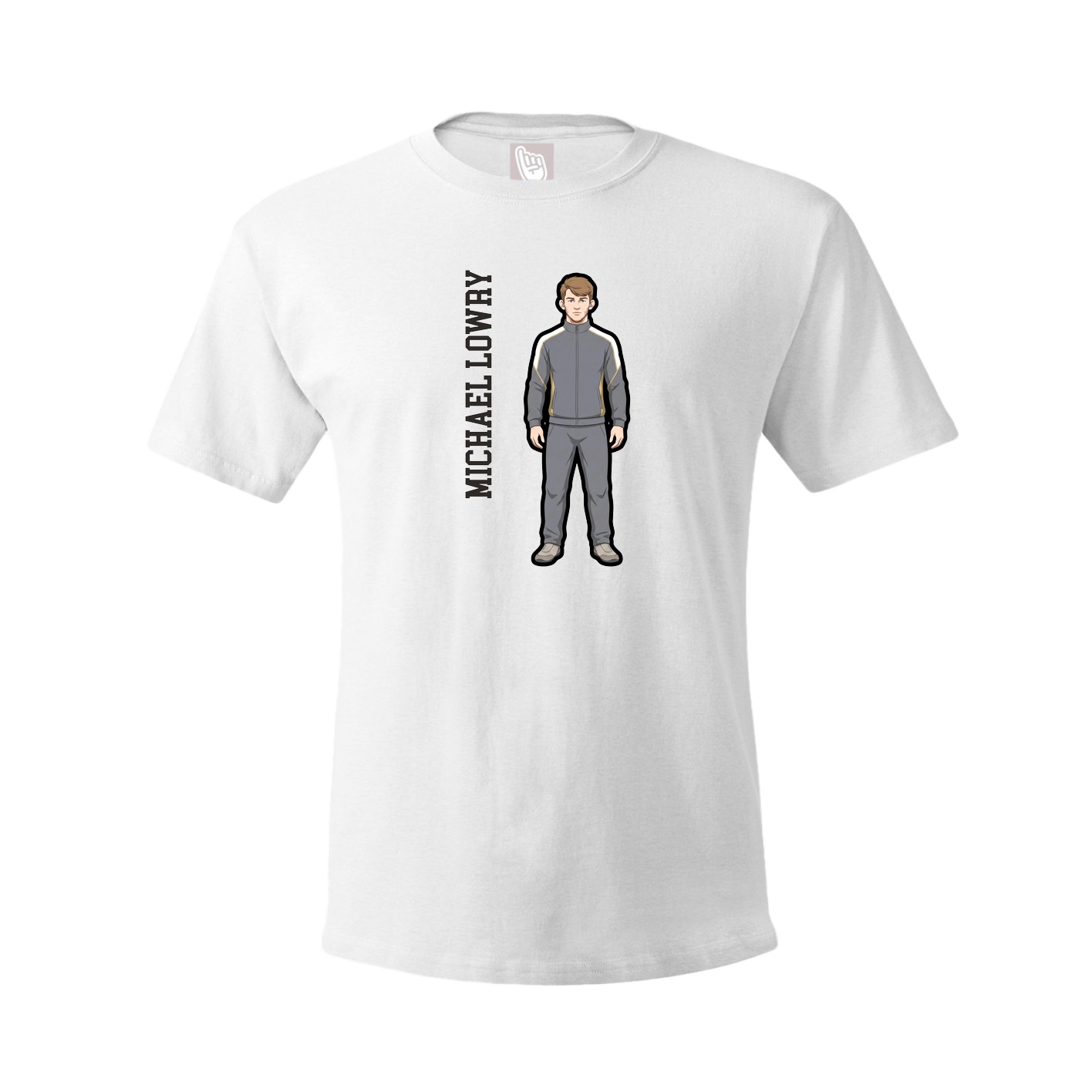 Youth Tee — Name Vertical in White