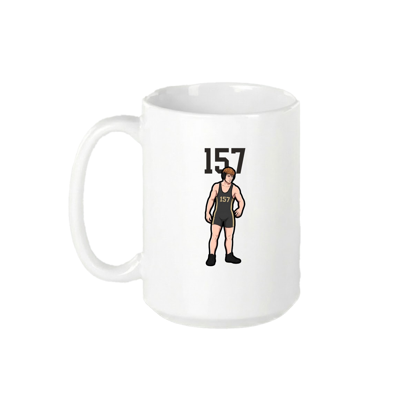15oz Coffee Mug — Number Top in White