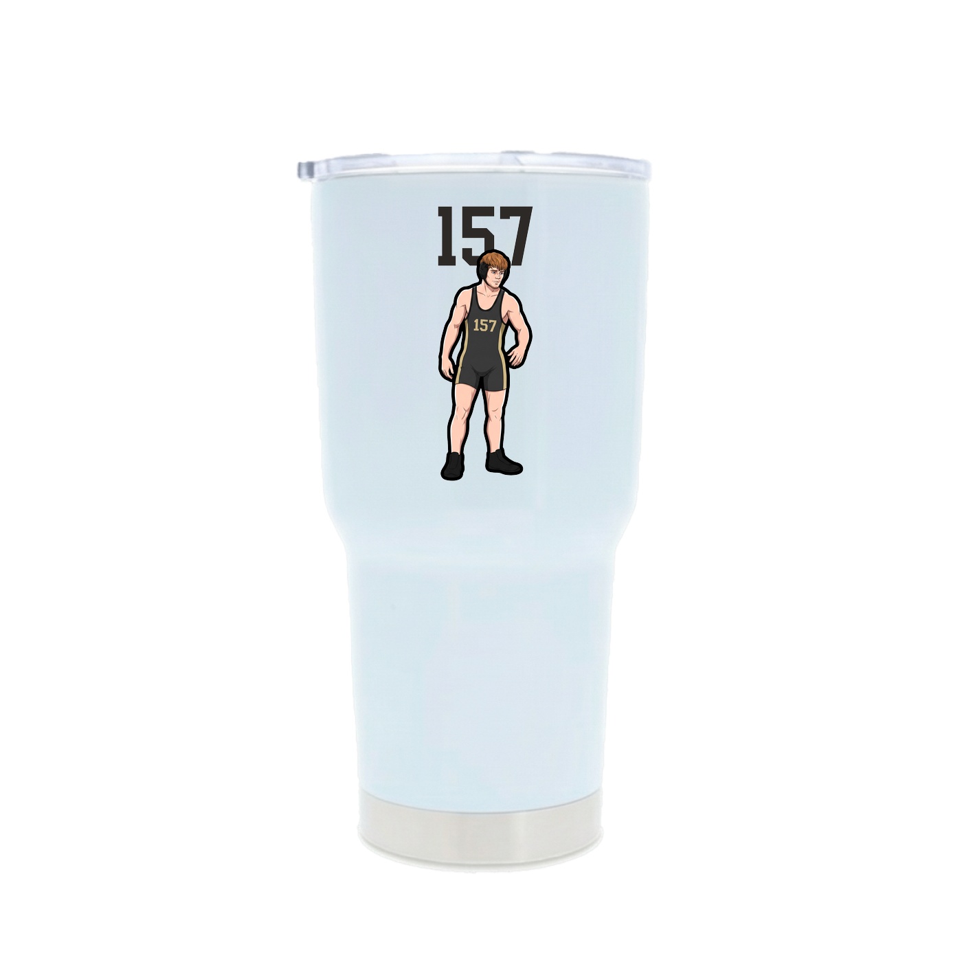 30oz Stainless Steel Tumbler — Number Top in White