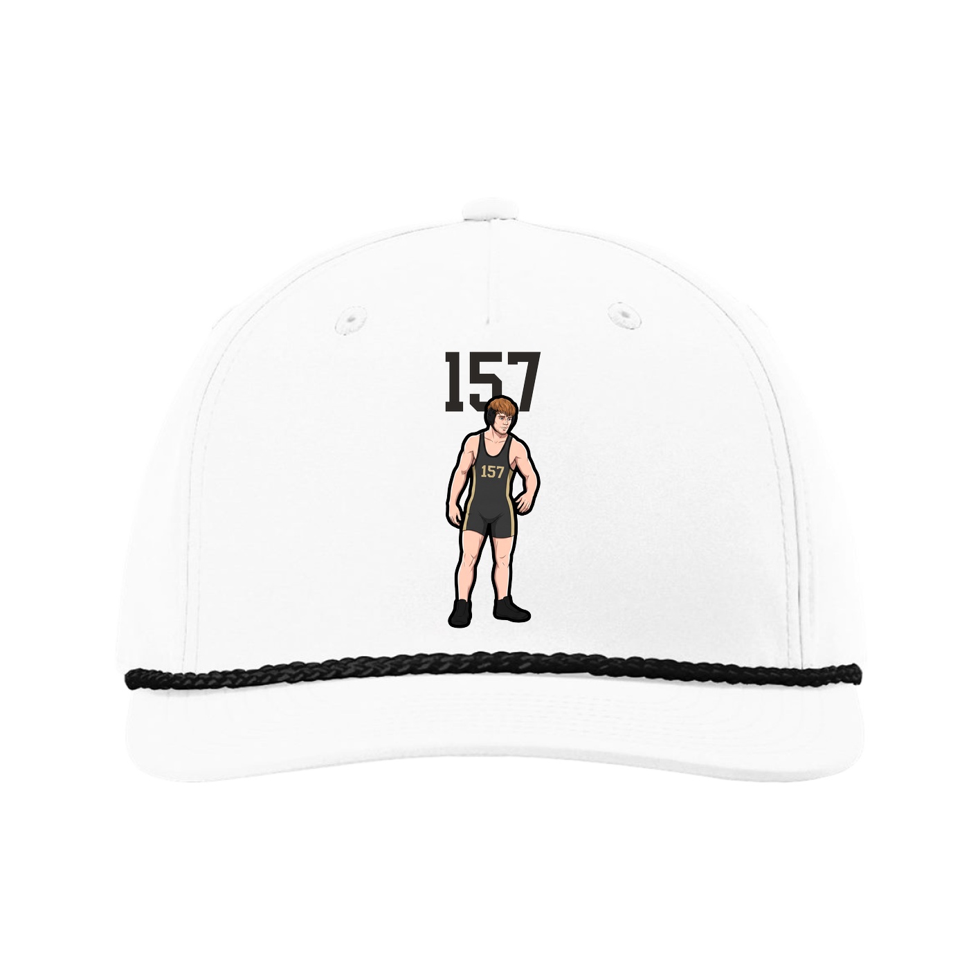 Five-Panel Classic Rope Cap — Number Top in White