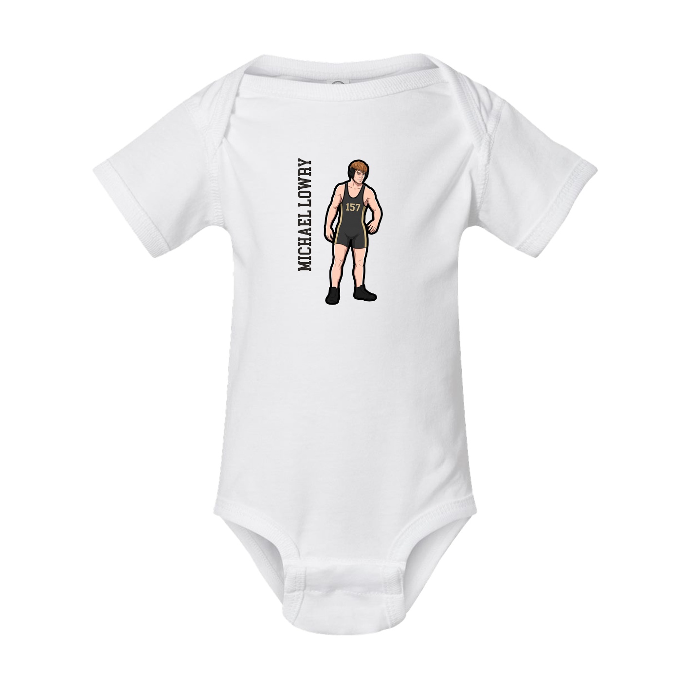 Baby Onesie — Name Vertical in White
