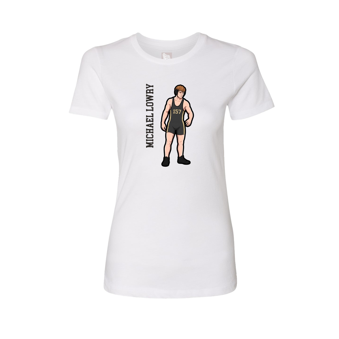 Womens Tee — Name Vertical in White