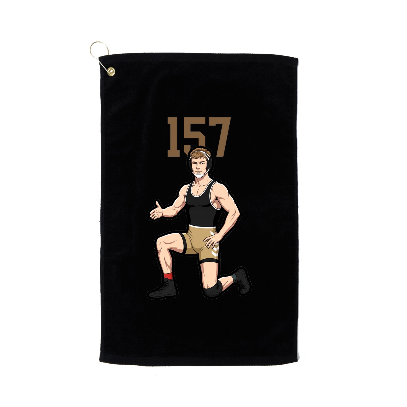 Golf Towel — Number Top in Black
