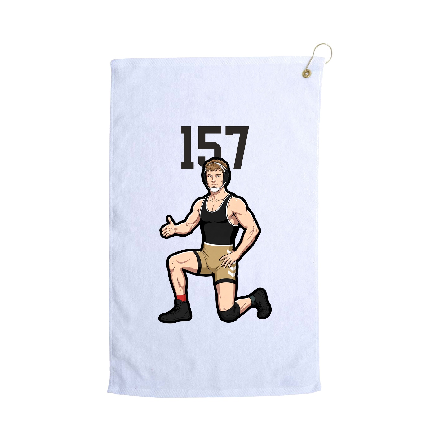 Golf Towel — Number Top in White