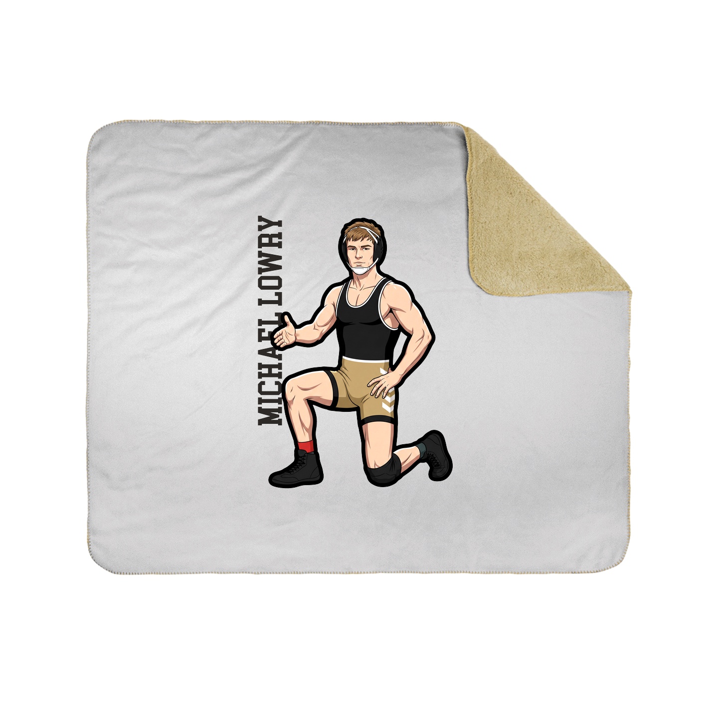 Throw Blanket — Name Vertical in White