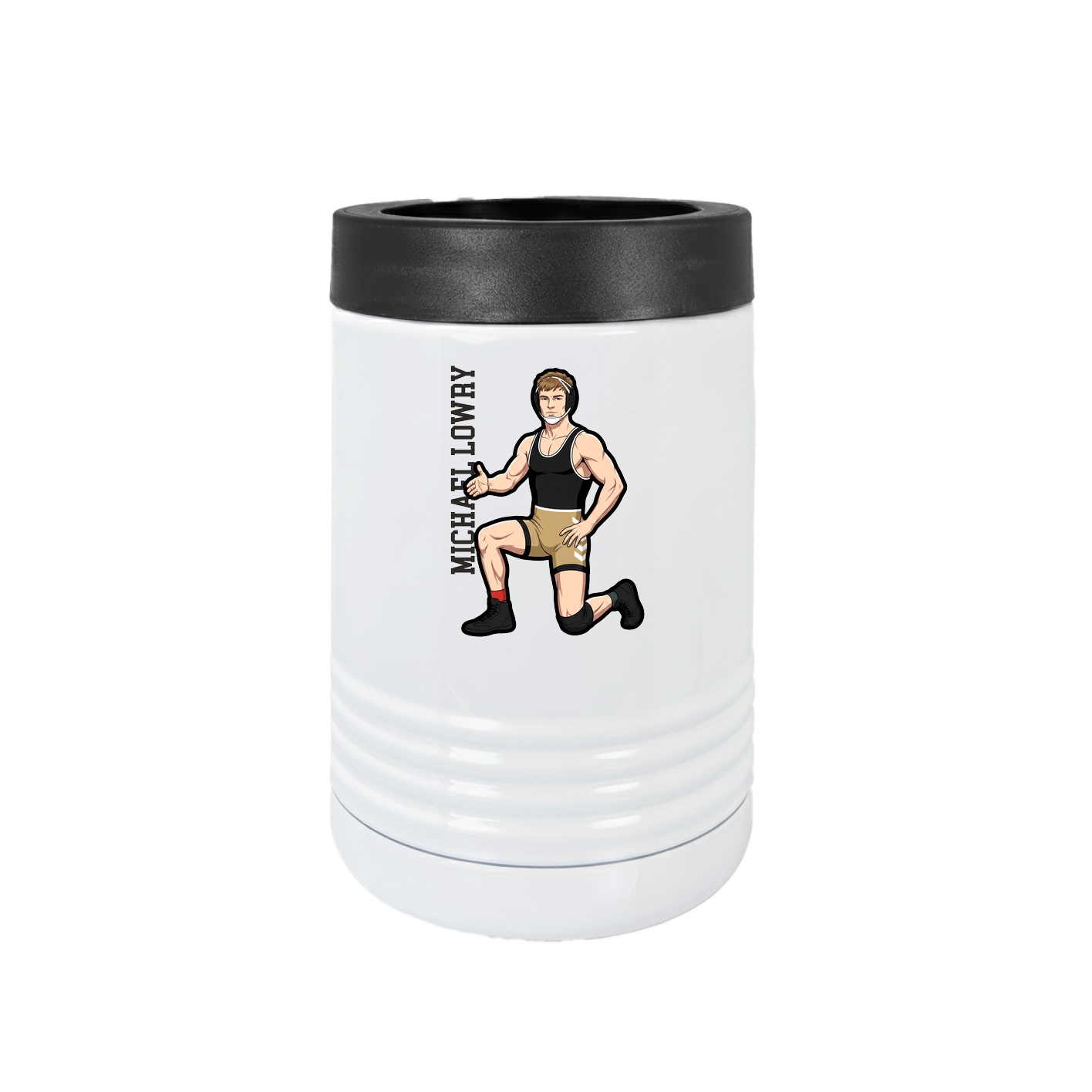 Beverage Holder — Name Vertical in White