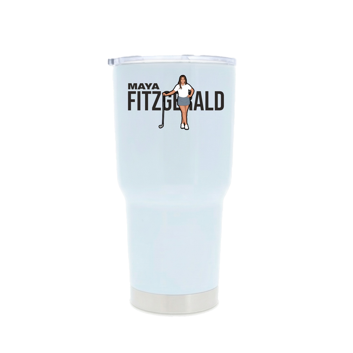 30oz Stainless Steel Tumbler — Player Name in White