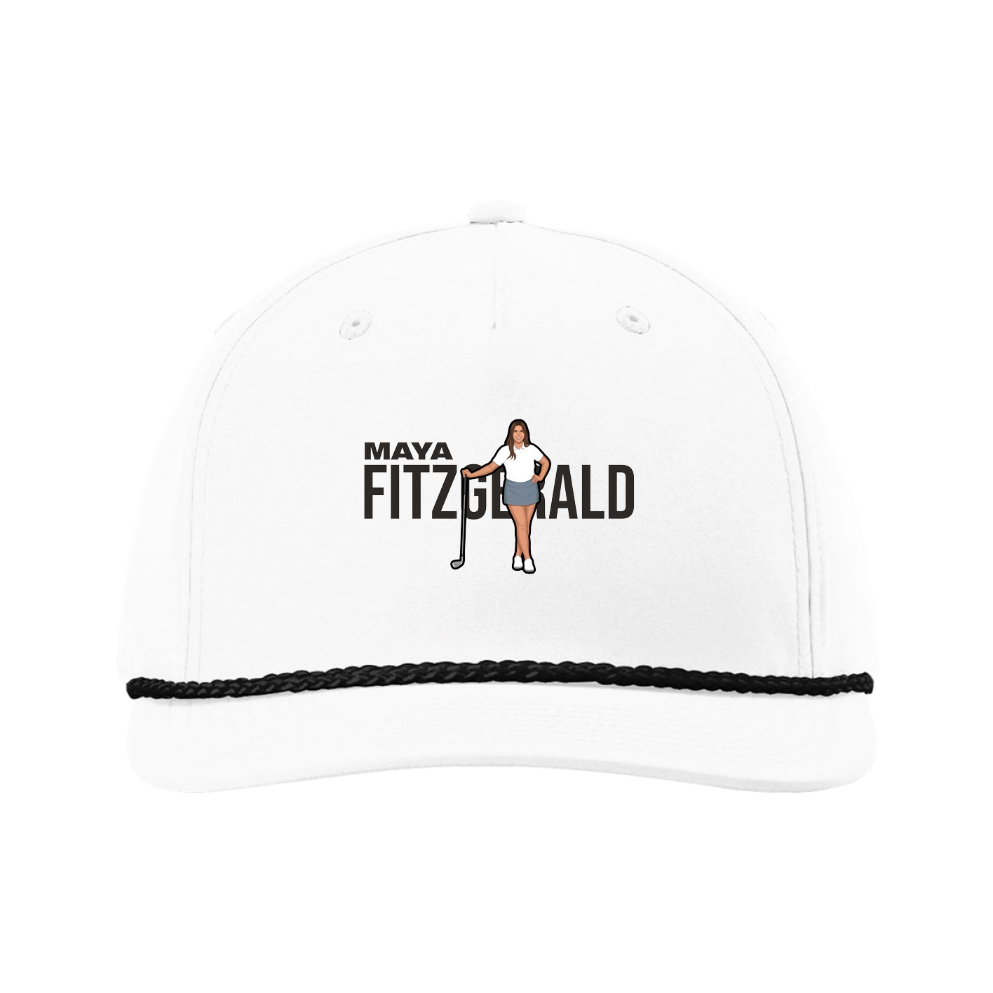 Five-Panel Classic Rope Cap — Player Name in White