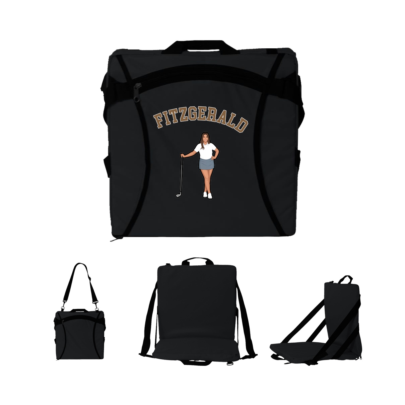 Folding Stadium Seat — Shirsey Arch in Black