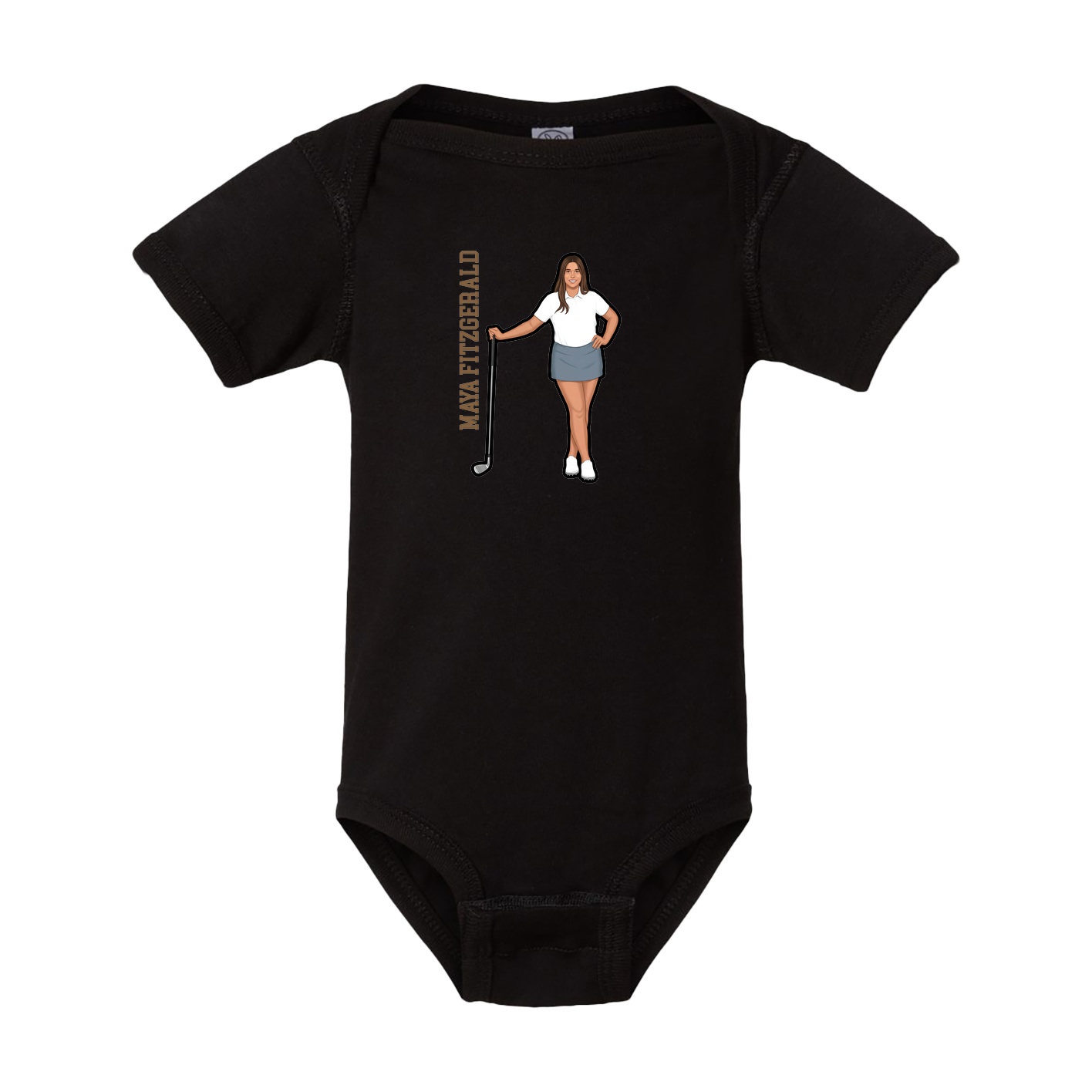 Baby Onesie — Name Vertical in Black