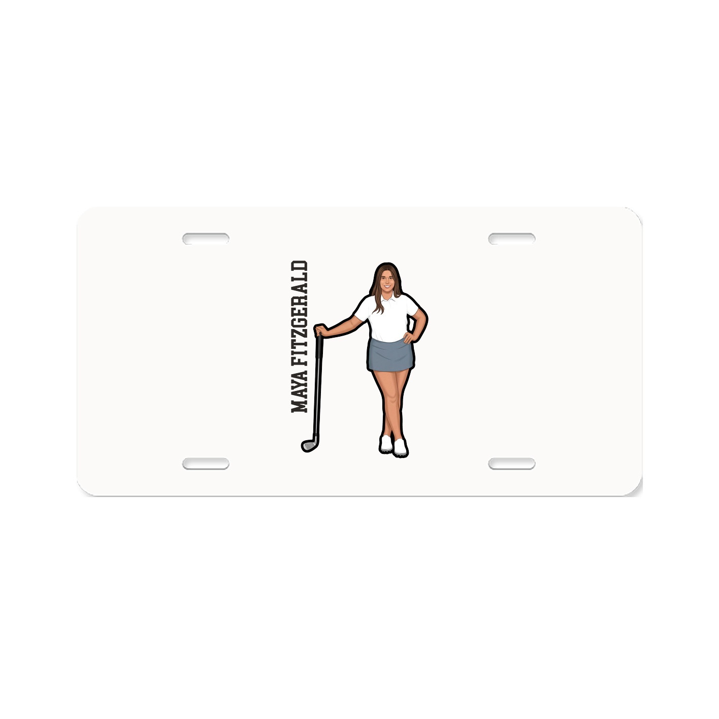 License Plate — Name Vertical in Classic