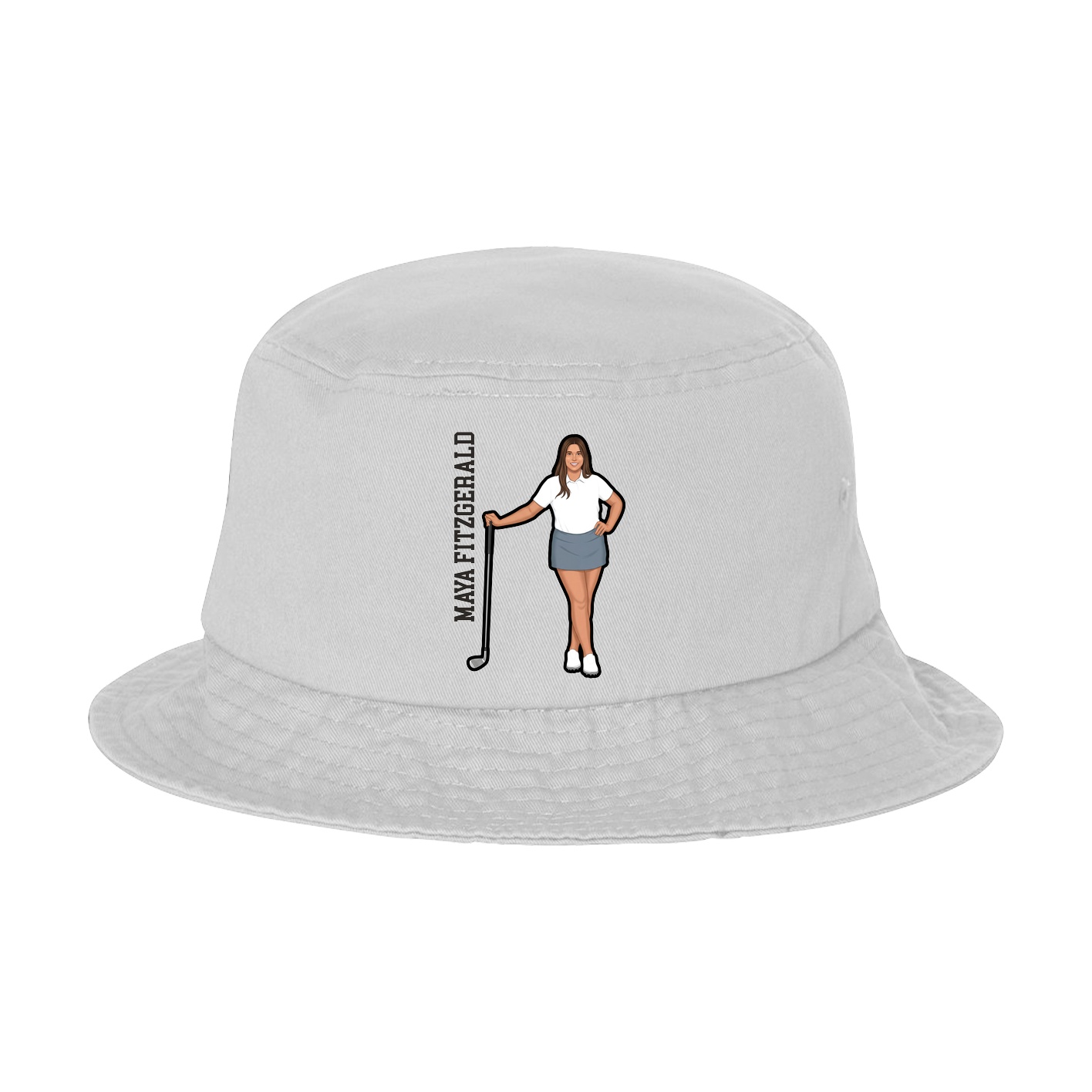 Bucket Cap — Name Vertical in White
