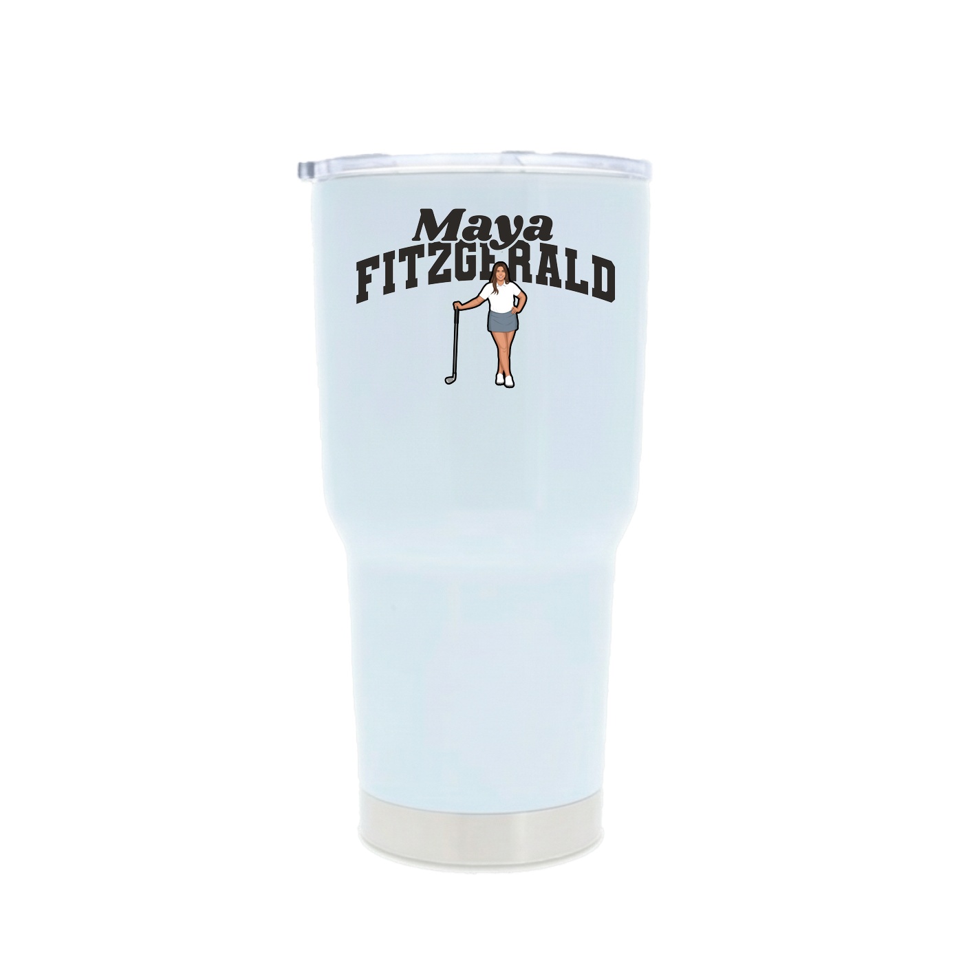 30oz Stainless Steel Tumbler — Signature Arch in White
