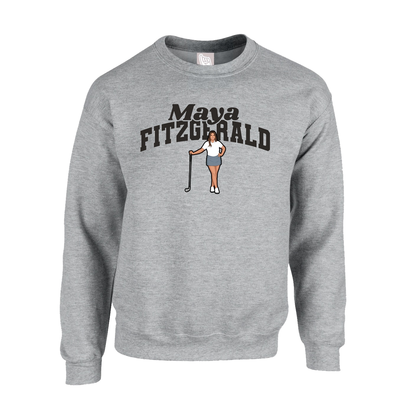 Fleece Crew — Signature Arch in Grey
