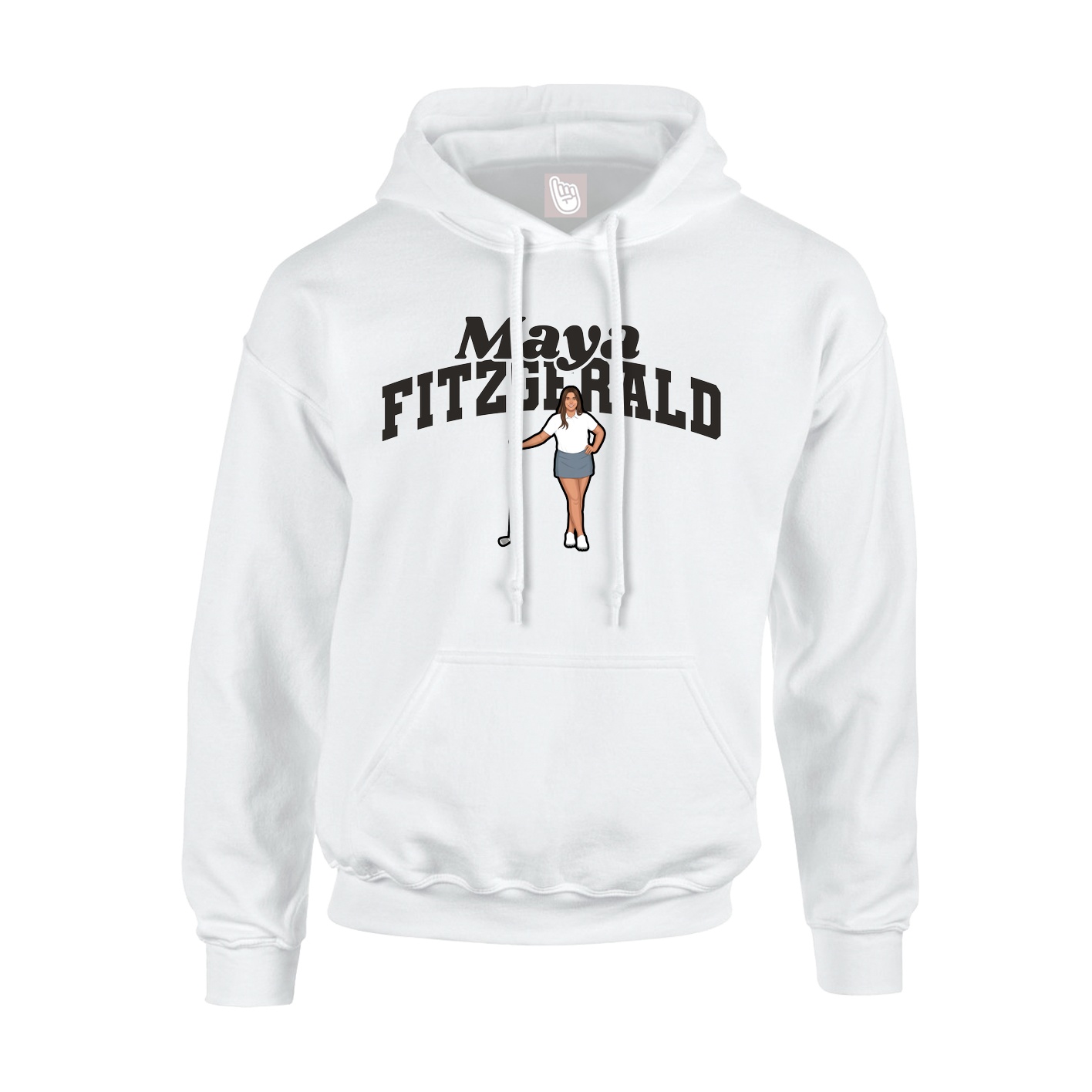 Youth Hoodie — Signature Arch in White