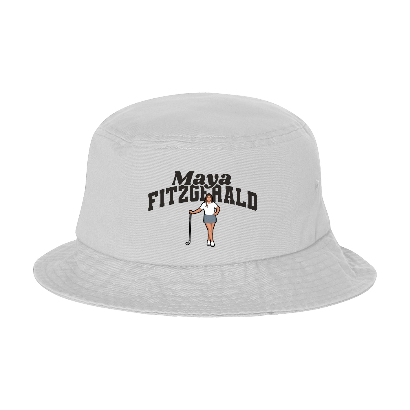 Bucket Cap — Signature Arch in White