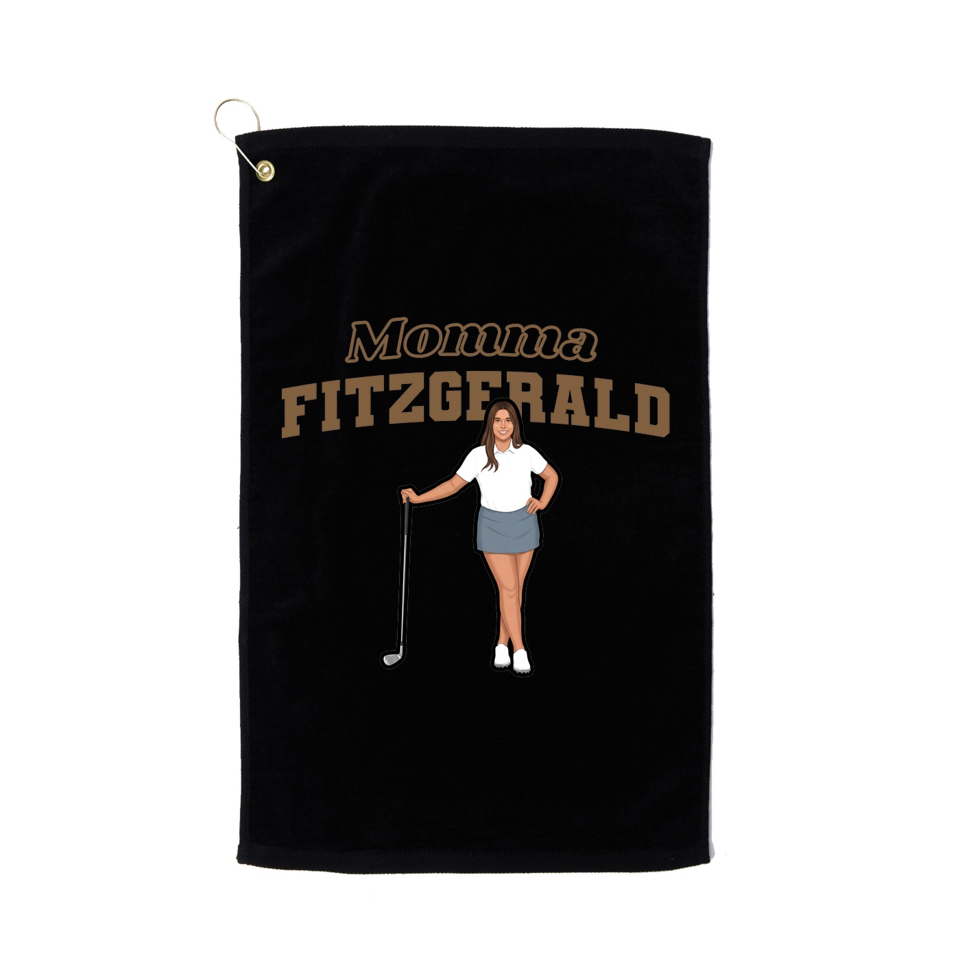 Golf Towel — Mothers Day Block in Black
