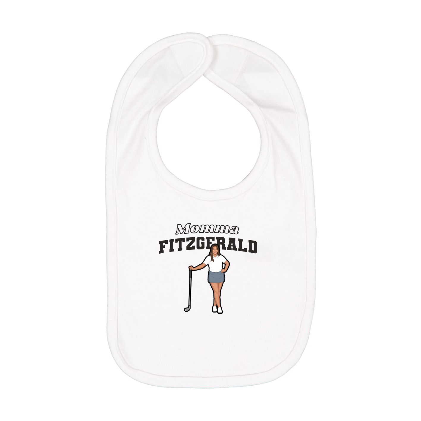 Infant Bib — Mothers Day Block in White