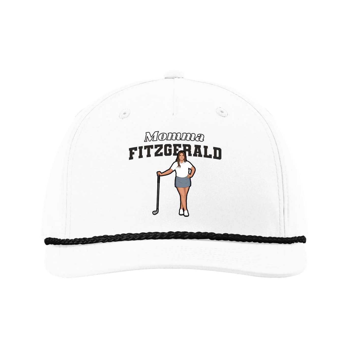 Five-Panel Classic Rope Cap — Mothers Day Block in White
