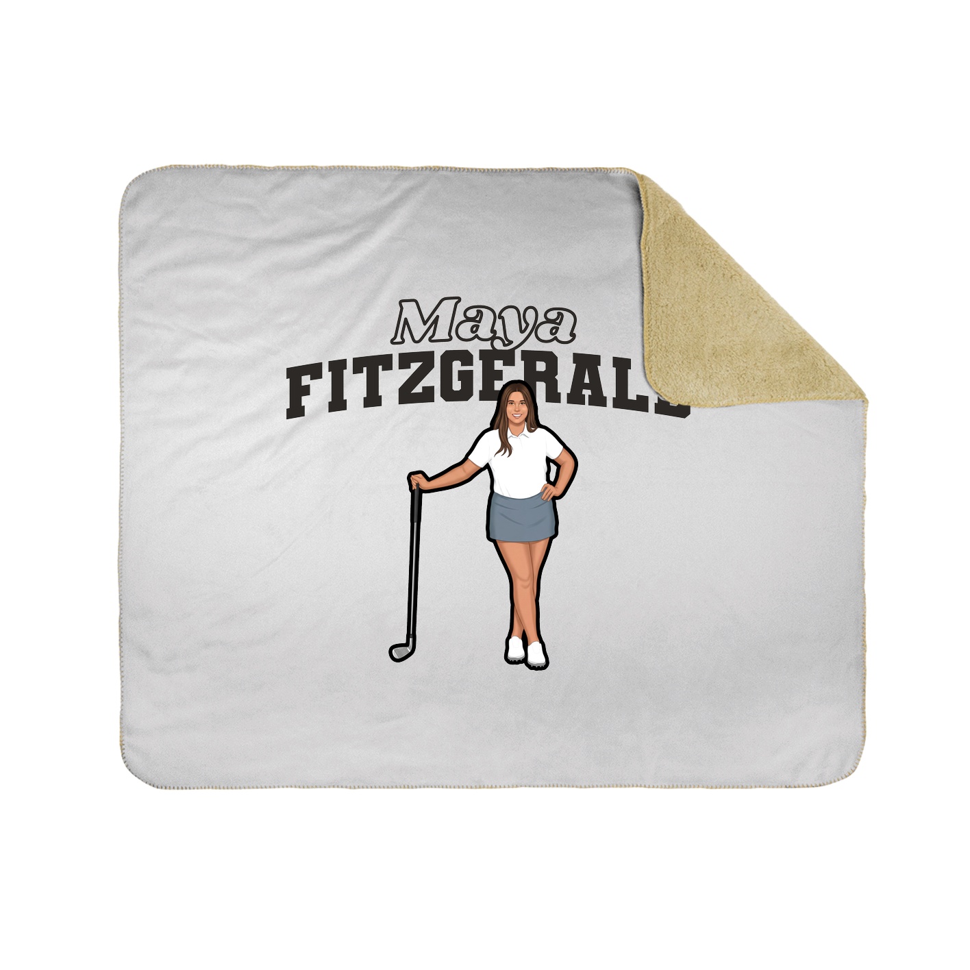 Throw Blanket — Name Arch in White