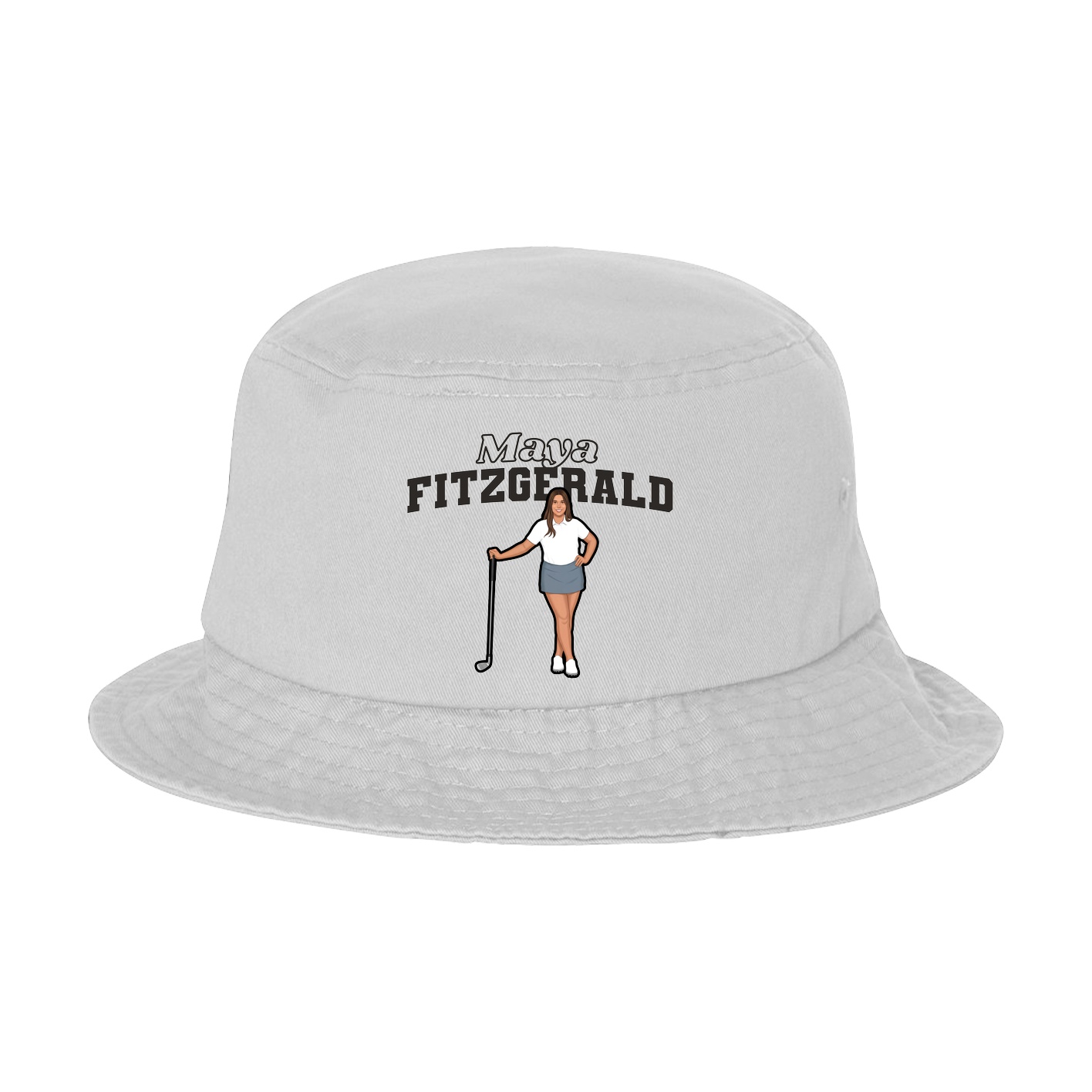 Bucket Cap — Name Arch in White