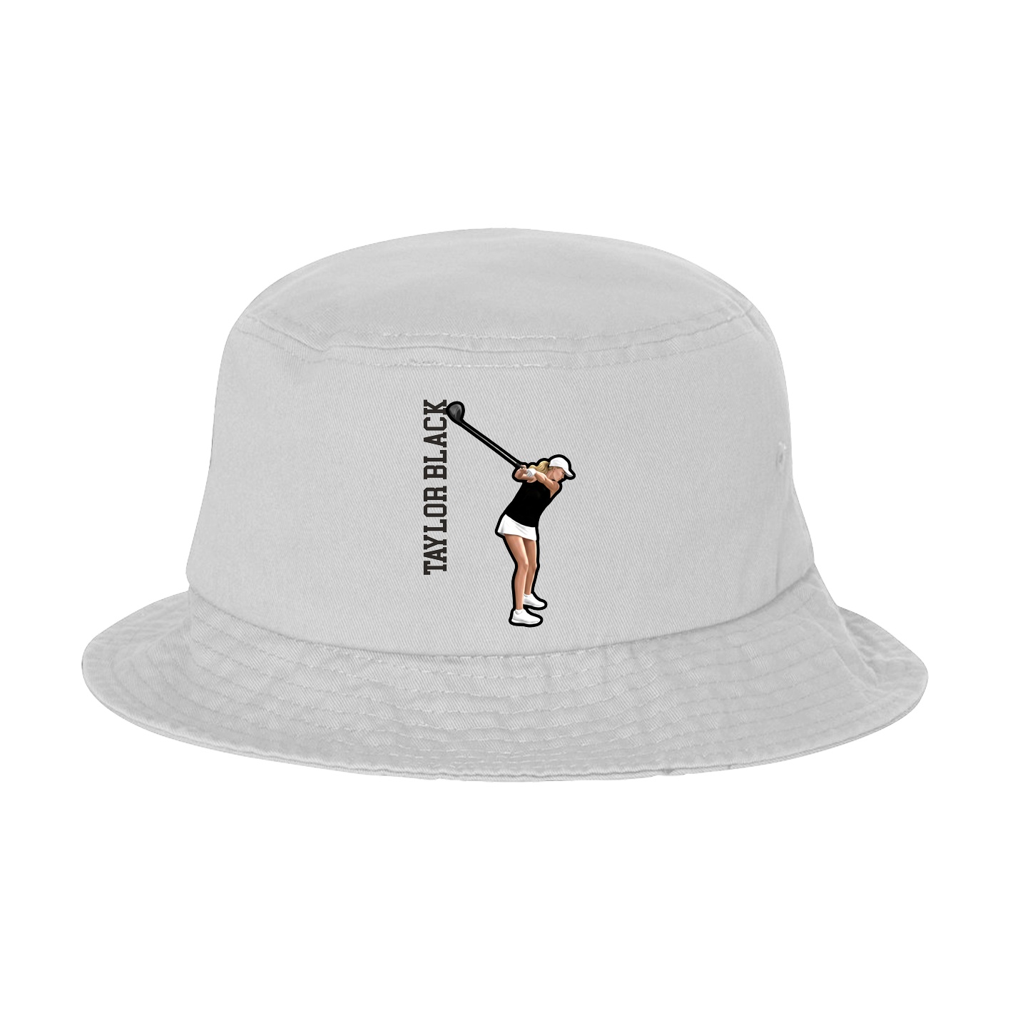 Bucket Cap — Name Vertical in White