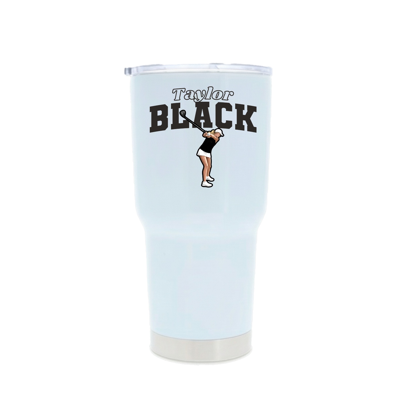 30oz Stainless Steel Tumbler — Name Arch in White