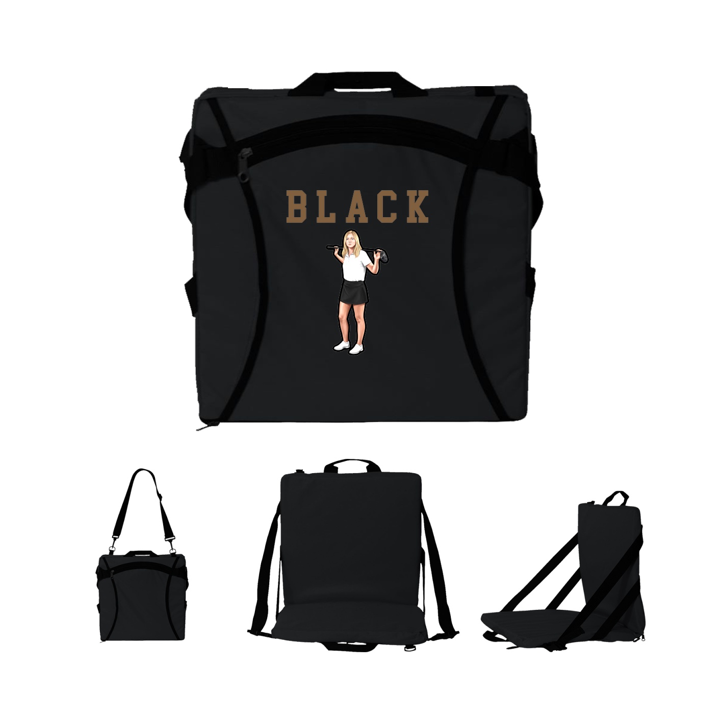 Folding Stadium Seat — Shirsey in Black