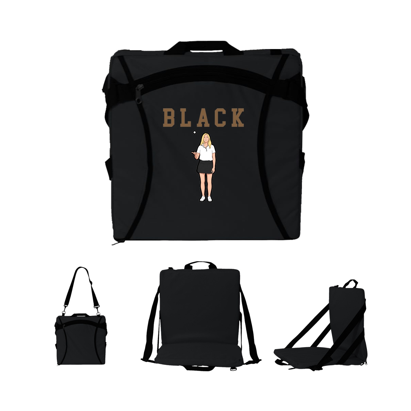 Folding Stadium Seat — Shirsey in Black