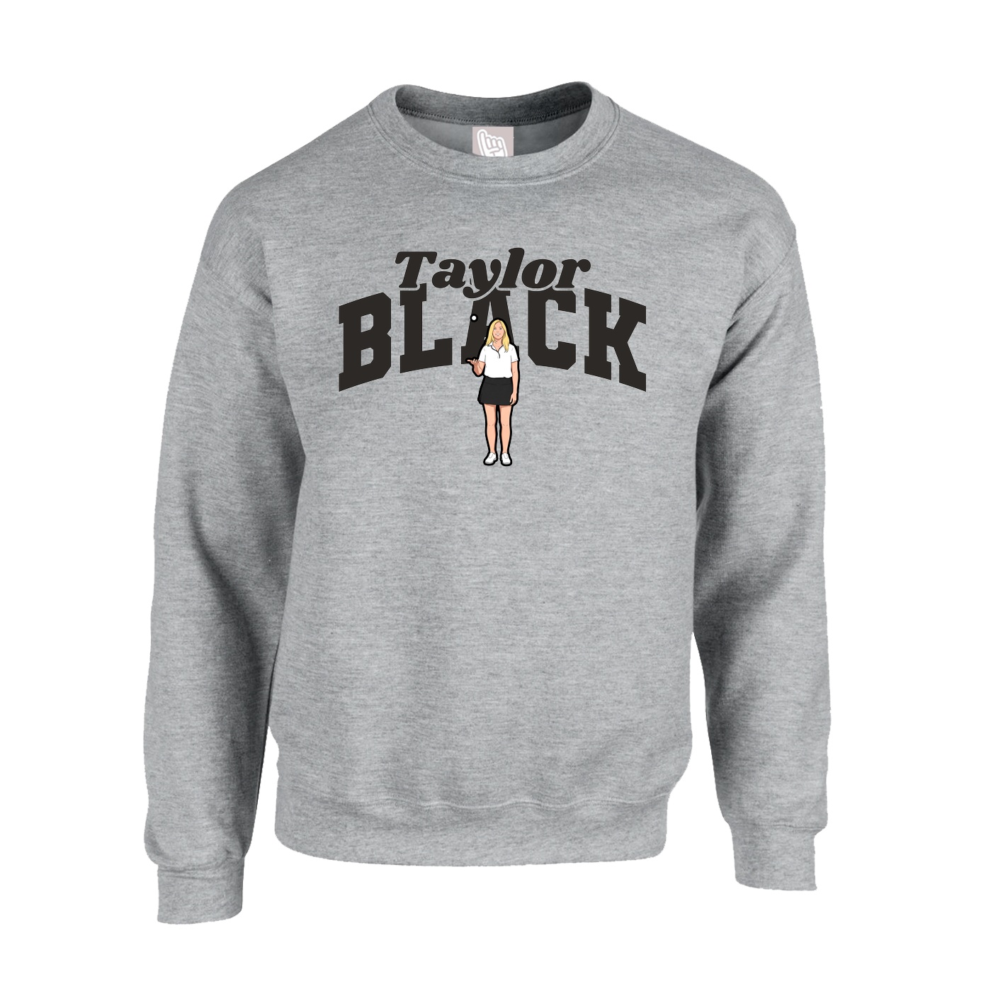 Fleece Crew — Signature Arch in Grey