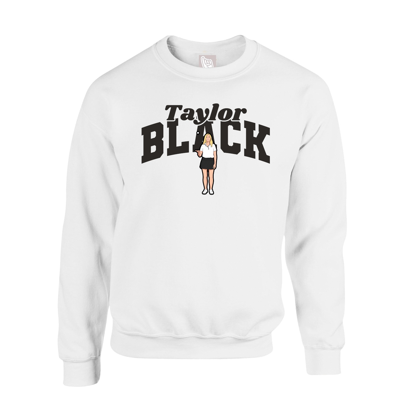 Fleece Crew — Signature Arch in White