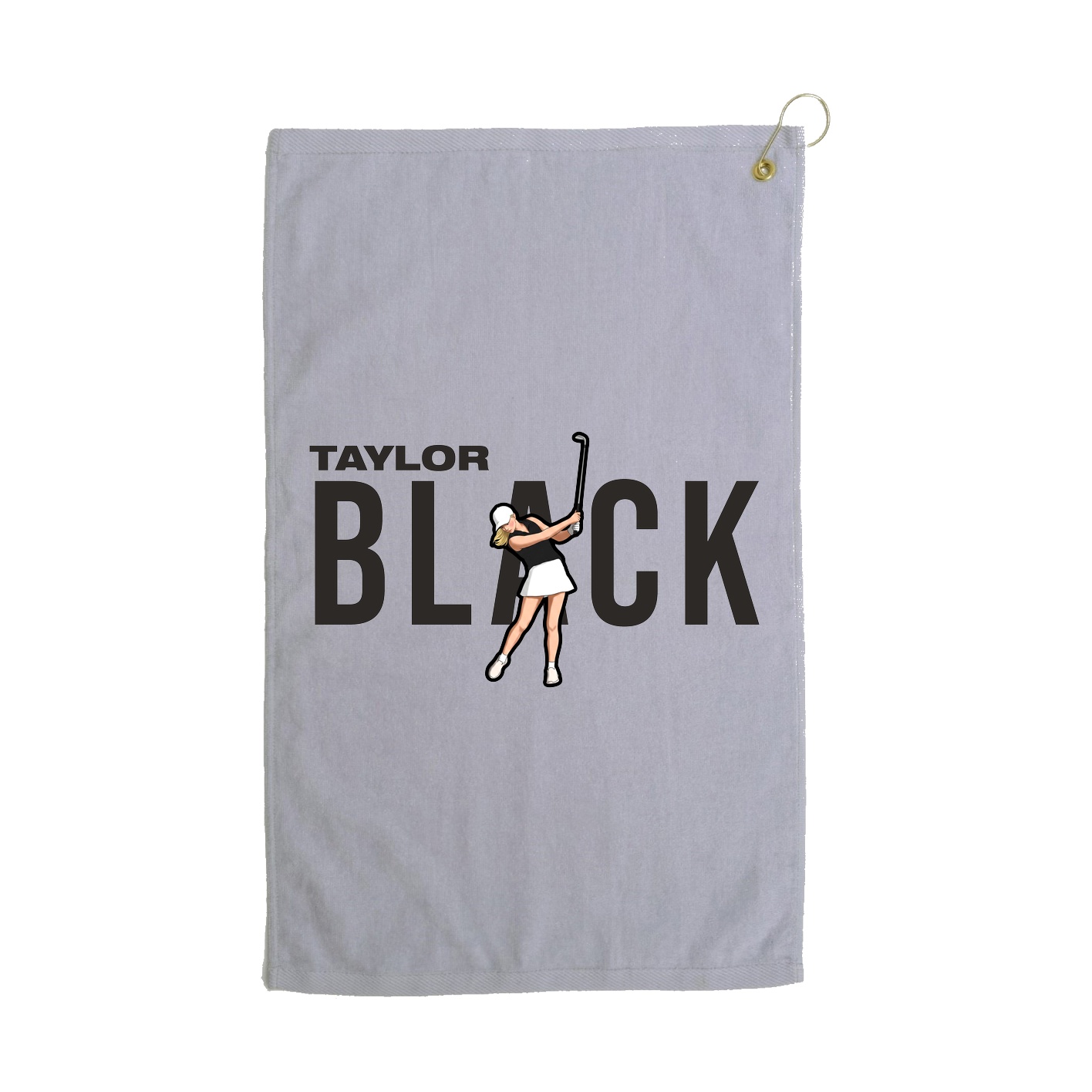 Golf Towel — Player Name in Grey
