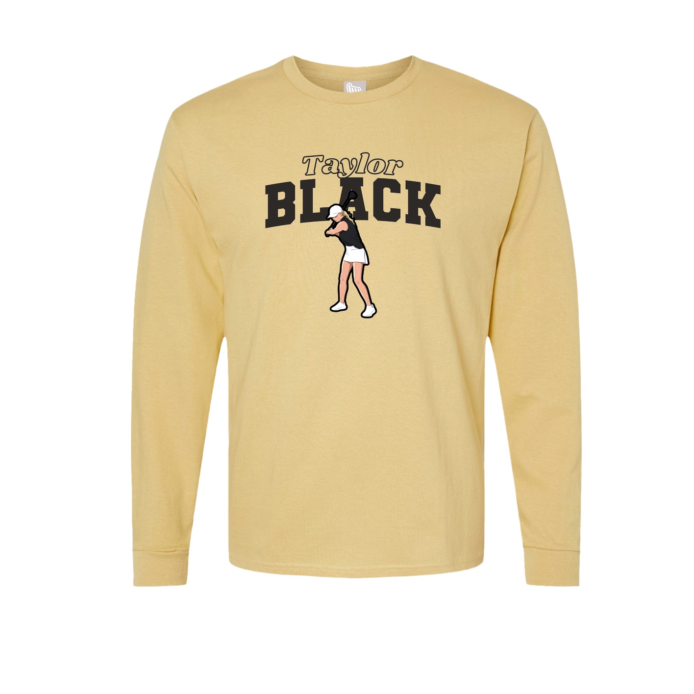 Long Sleeve Tee — Name Arch in Vegas Gold