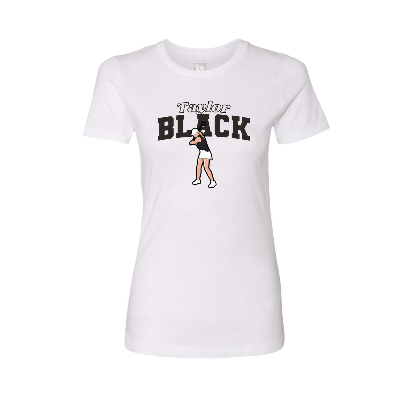 Womens Tee — Name Arch in White