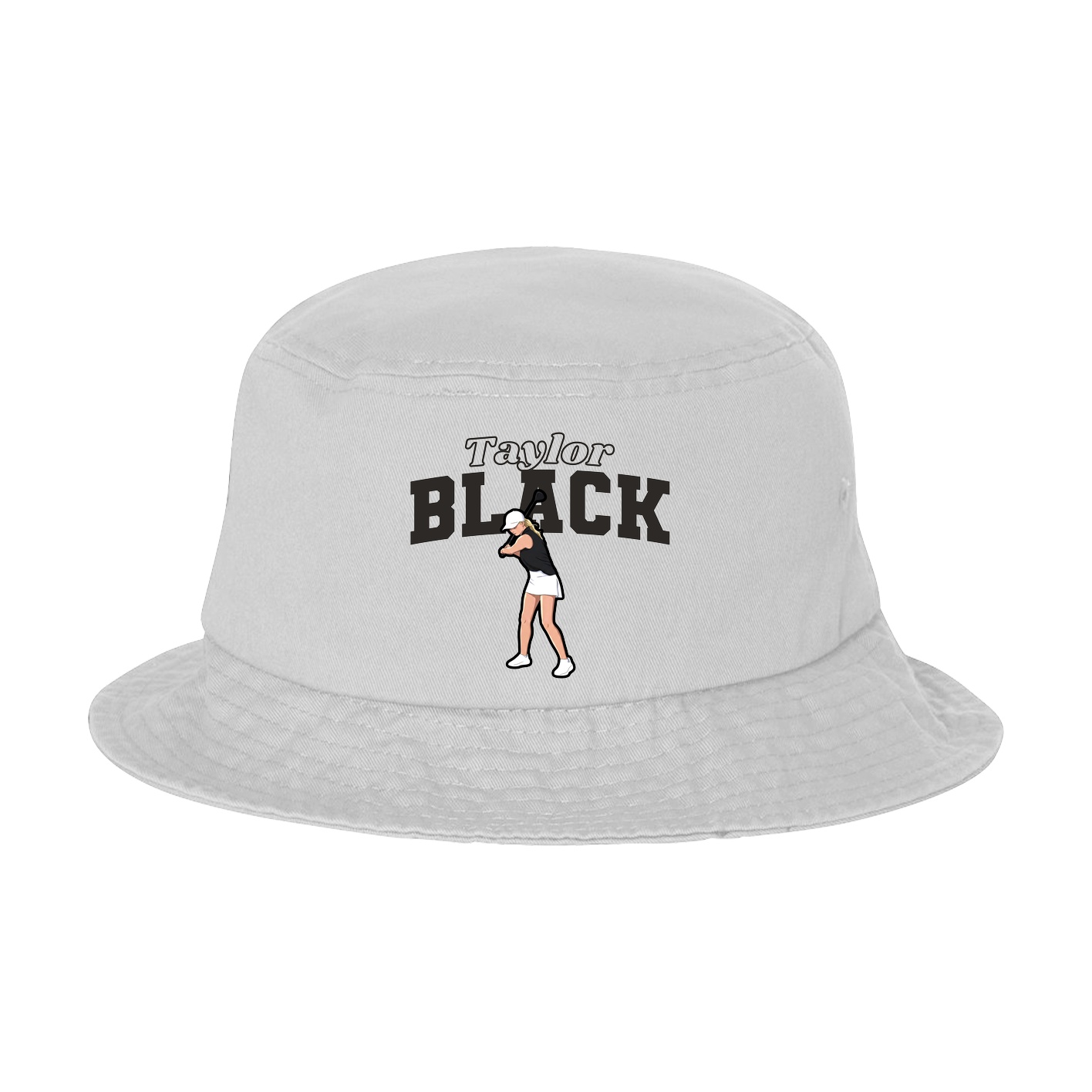 Bucket Cap — Name Arch in White