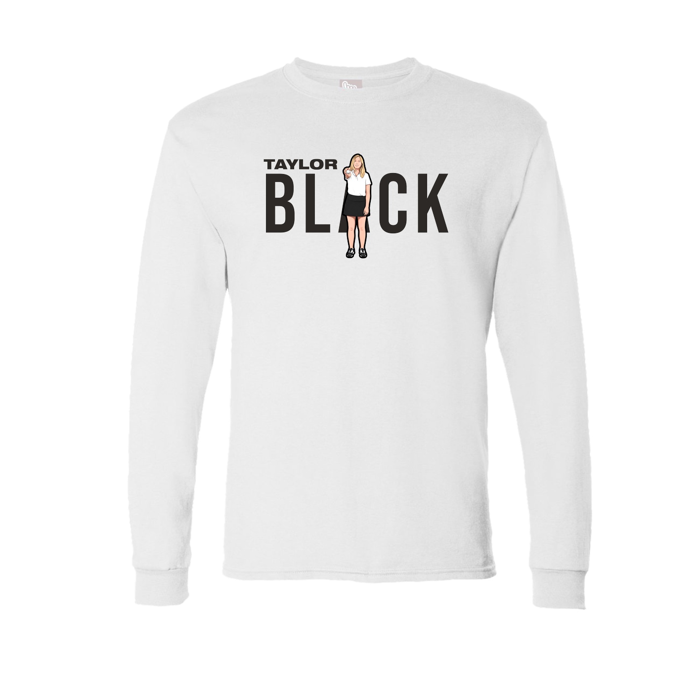 Long Sleeve Tee — Player Name in White