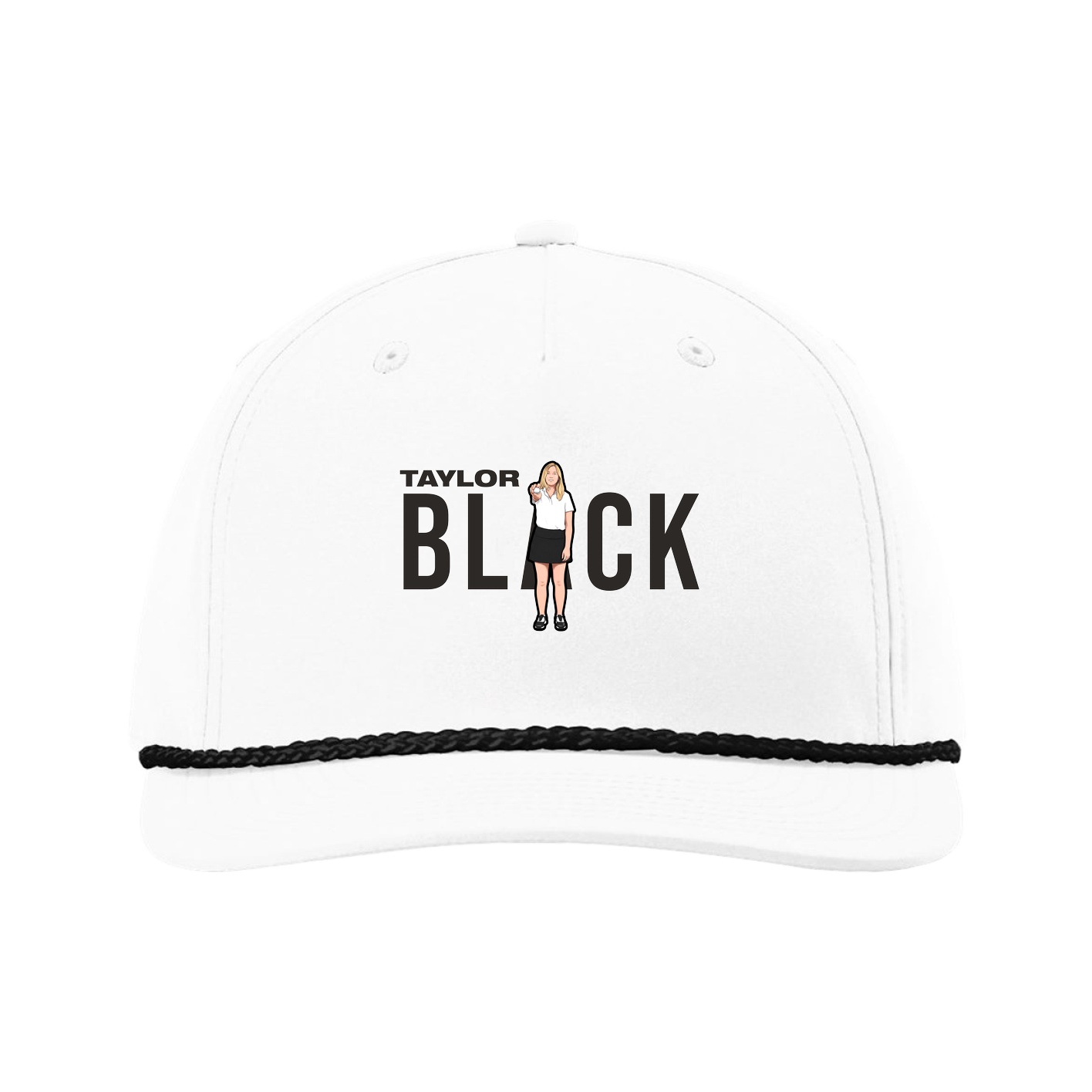 Five-Panel Classic Rope Cap — Player Name in White