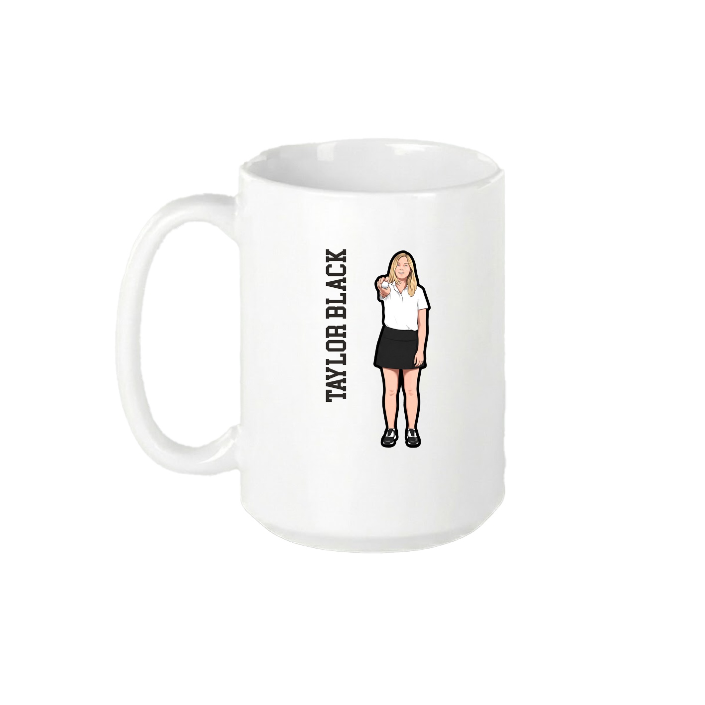 15oz Coffee Mug — Name Vertical in White