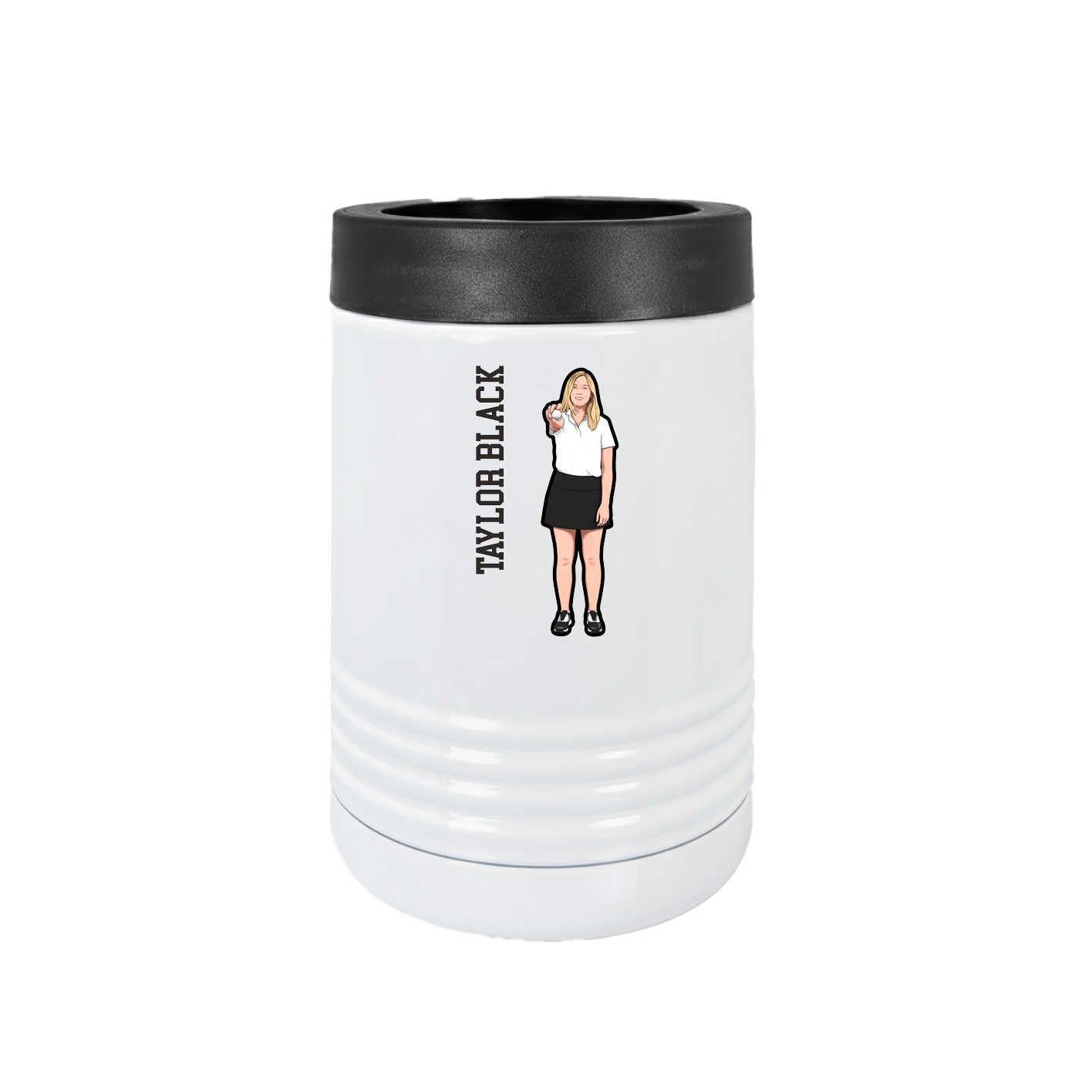 Beverage Holder — Name Vertical in White
