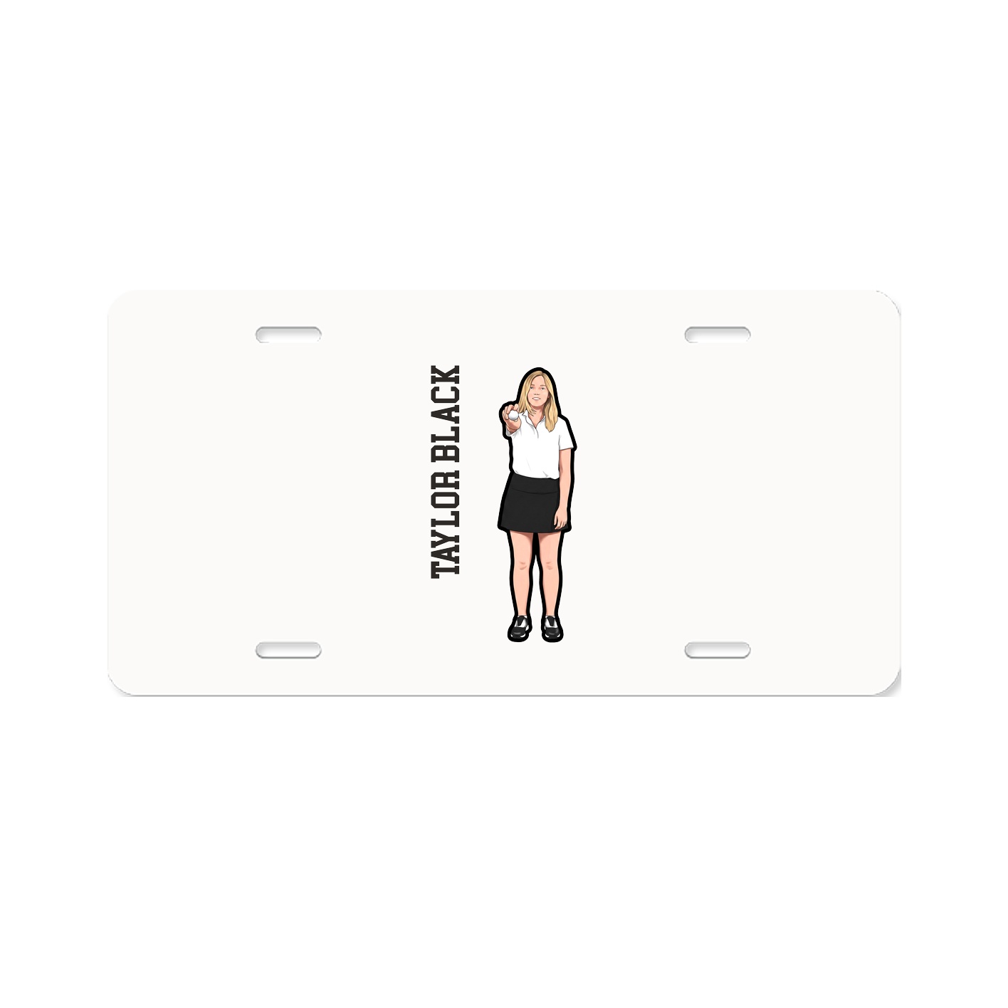 License Plate — Name Vertical in Classic