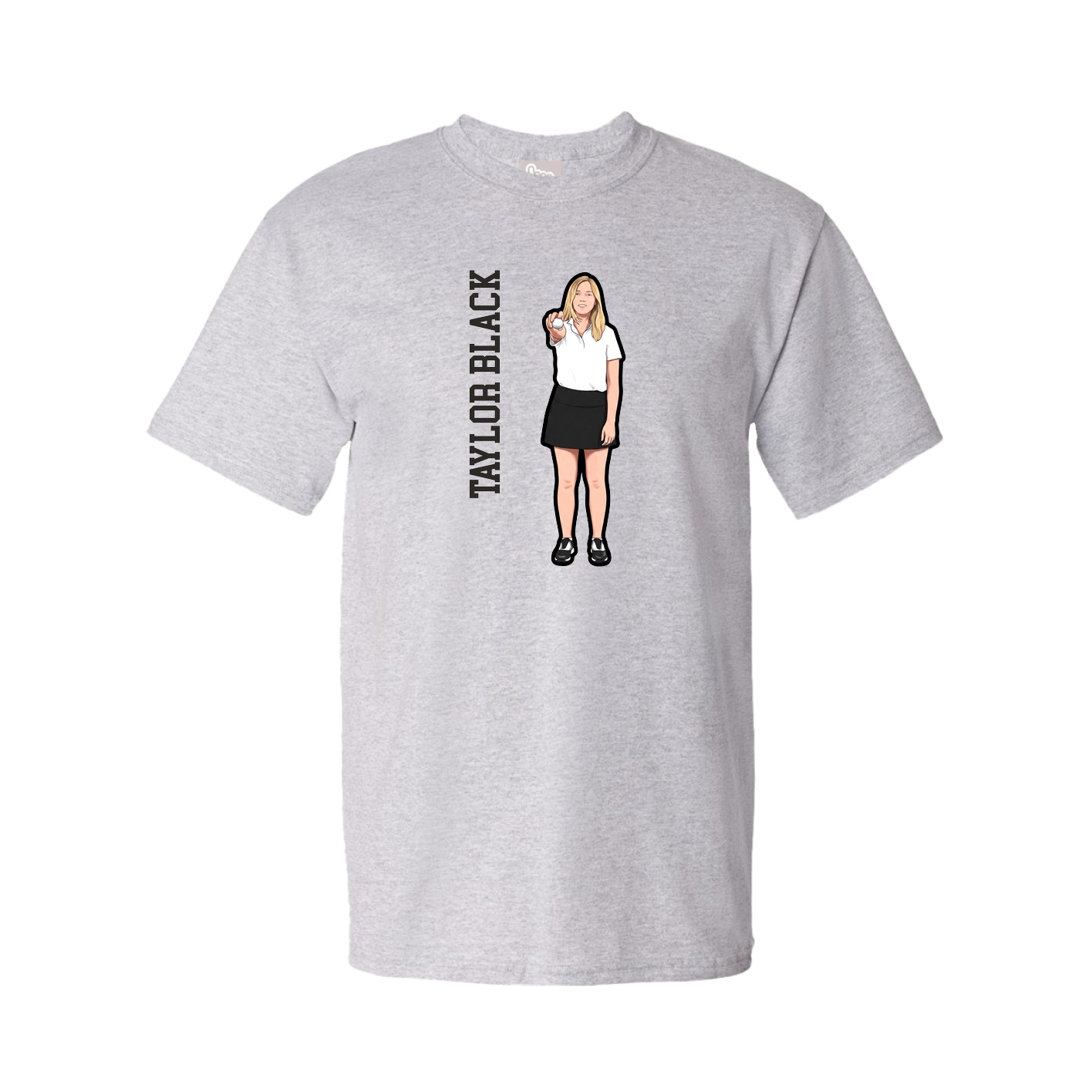 Tee — Name Vertical in Grey