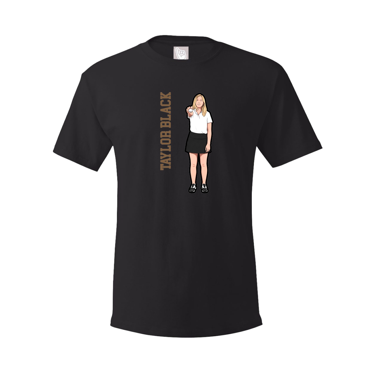 Youth Tee — Name Vertical in Black