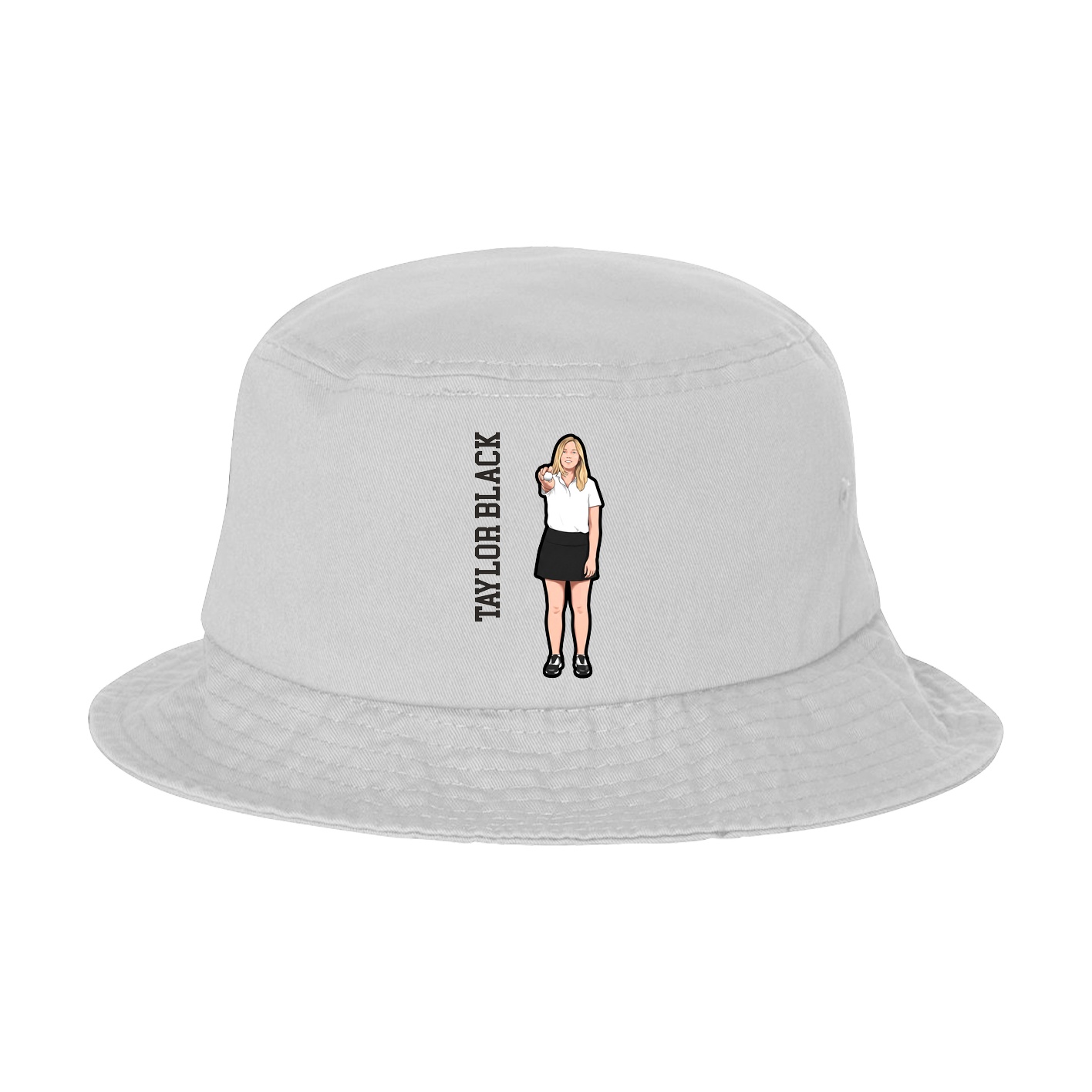 Bucket Cap — Name Vertical in White
